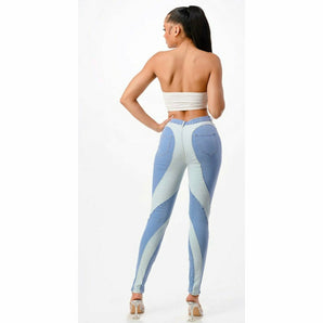 "Wavy Color Block Skinny Denim" Jeans - The Trap Doll Hou$e Boutique "Wavy Color Block Skinny Denim" Jeans